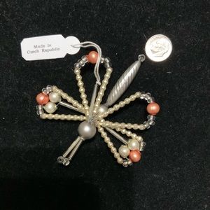 Vintage Beaded Ornament Czech Republic Butterfly Birthday, Gift, I Love You Gift